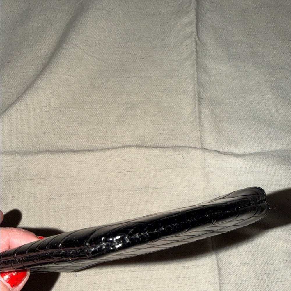 Anine Bing Black Croc-Embossed Zip Card Wallet - Picture 6 of 9